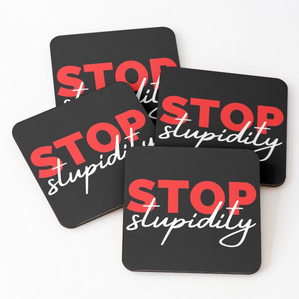 Item preview, Stop Stupidity Red and WhiteDesign designed and sold by SweetAndSpice.