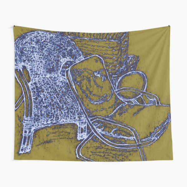 Chair Story in Blue and Brown Tapestry