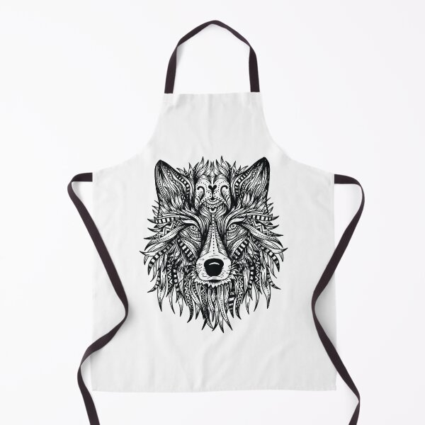 Item preview, Black & White Mandala Wolf Head designed and sold by TeesByMark.