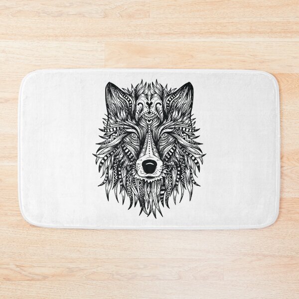 Item preview, Black & White Mandala Wolf Head designed and sold by TeesByMark.