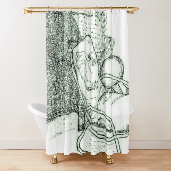 Chair Story in Green Shower Curtain