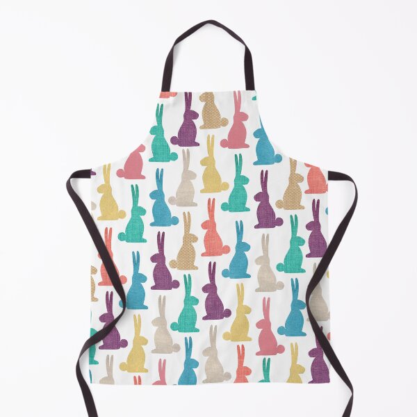 Item preview, Cute Easter bunny silhuette pattern with different colorful textile textures and white background designed and sold by CiniArt.