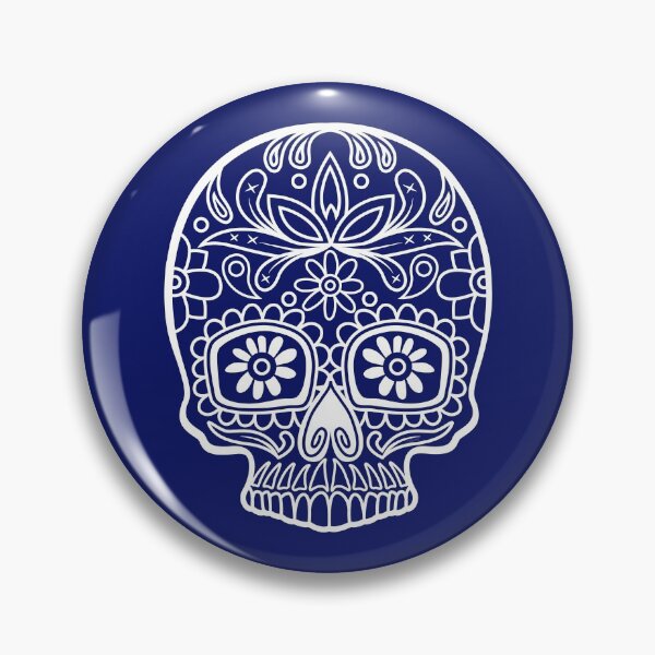 Artikelvorschau, Sugar Skull Weiße Sonnenblumenaugen Blumenmuster Tag der Toten Dia De Los Muertos Mardi Gras Sugar Skull (m) entworfen und verkauft von OopteesLydia.