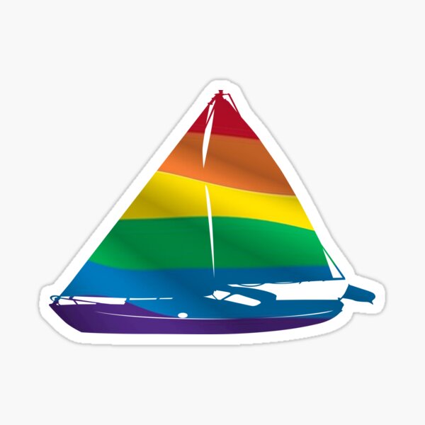 Gay pride rainbow boat Sticker