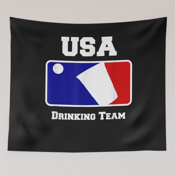 Item preview, USA Drinking Team Funny Party Beer Pong Game T-Shirt designed and sold by Lukifo-Proper.