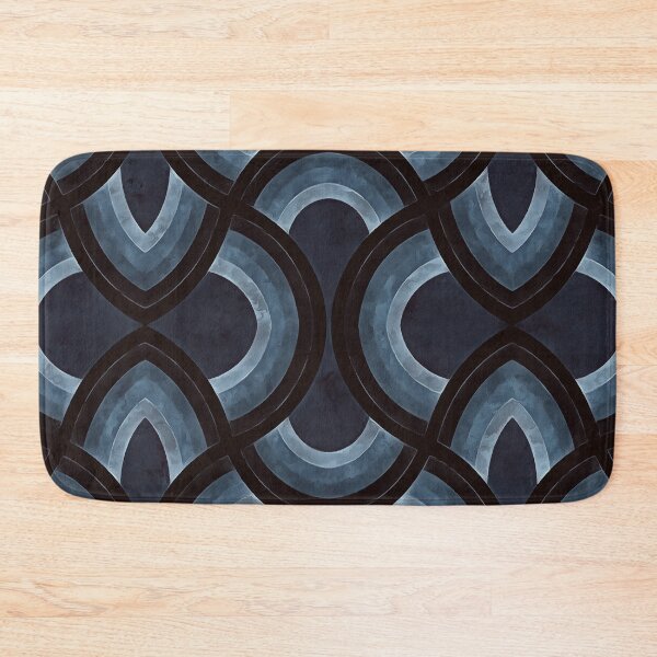 Item preview, Rainbow Retro Curves Pattern Design Inkwell Blue designed and sold by taiche.