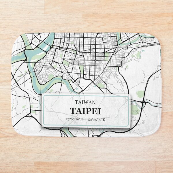 Item preview, Taipei Taiwan City Map with GPS Coordinates designed and sold by Aleks2018.