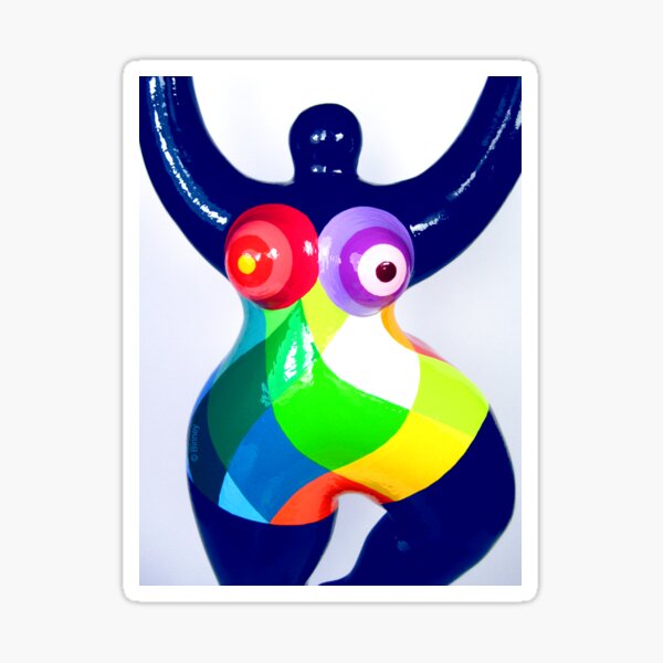 colorful woman by Biriney power woman Polygones (Copyright by Biriney) Sticker