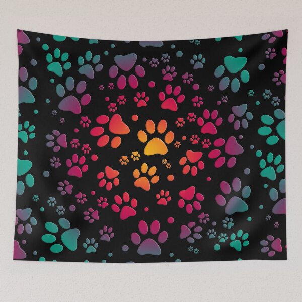 Item preview, Colorful rainbow paws tracks - animals designed and sold by MadandMean.