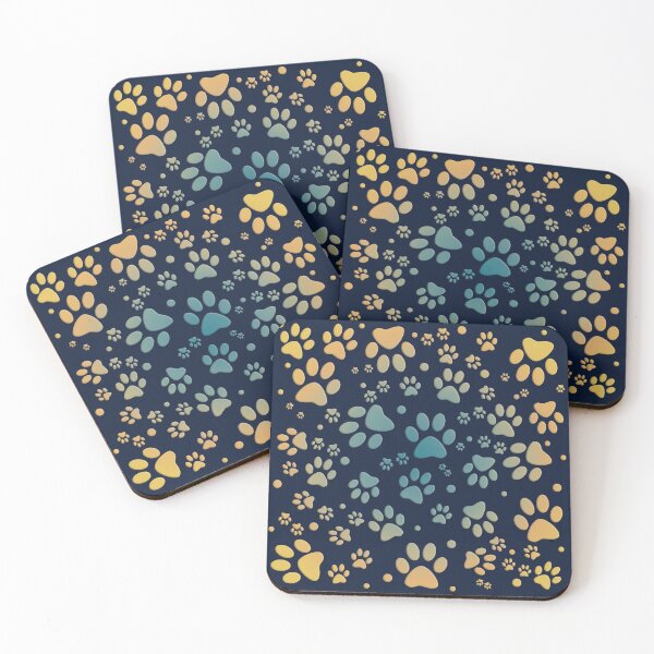 Item preview, Cats paws pattern in blue - animal lovers designed and sold by MadandMean.