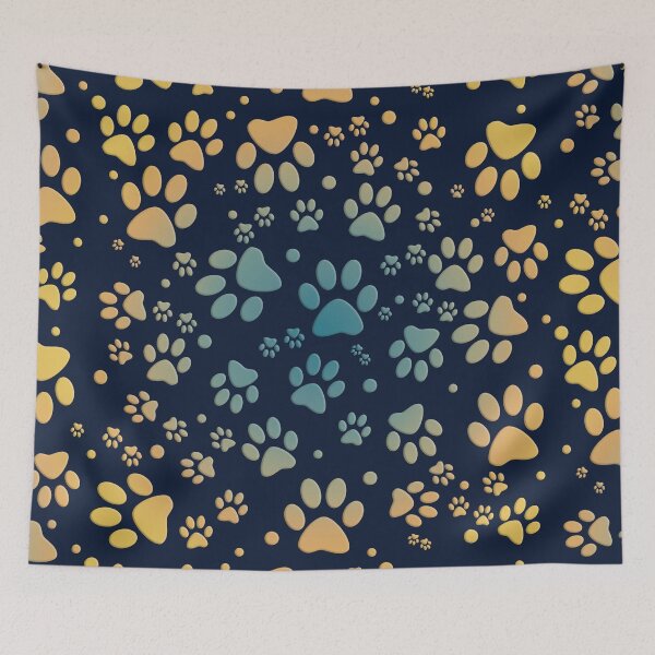 Item preview, Cats paws pattern in blue - animal lovers designed and sold by MadandMean.