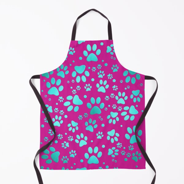 Item preview, Paws pattern in pink turquoise - cats designed and sold by MadandMean.