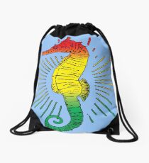 Seepferdchen mit Reggae Music Flag Farben! Rucksackbeutel