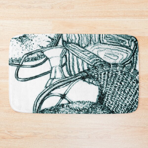 Chair Story in Blue Green Bath Mat