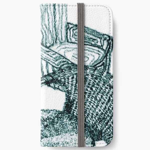 Chair Story in Blue Green iPhone Wallet