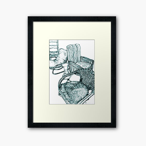 Chair Story in Blue Green Framed Art Print