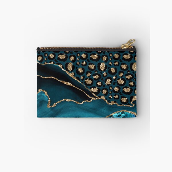 Artikelvorschau, Blaugrün & Gold Leopard Achat entworfen und verkauft von DirtyAngelFace Shop.