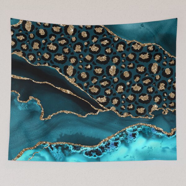 Item preview, Teal & Gold Leopard Agate designed and sold by DirtyAngelFace Shop.