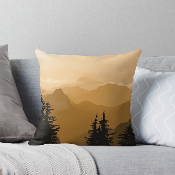Item preview, Bright Yellow Landscape, Tree Silhouettes, Digital Illustration designed and sold by AlmightyClaire.