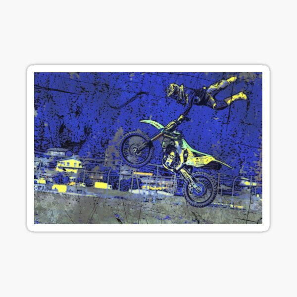 Motocross Stunt Rider Sticker for Sale by anandariki