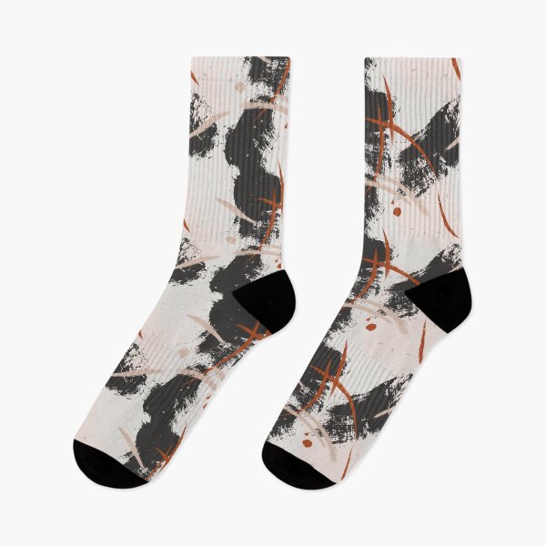 Item preview, Distressed abstract black beige print designed and sold by Milatoo.