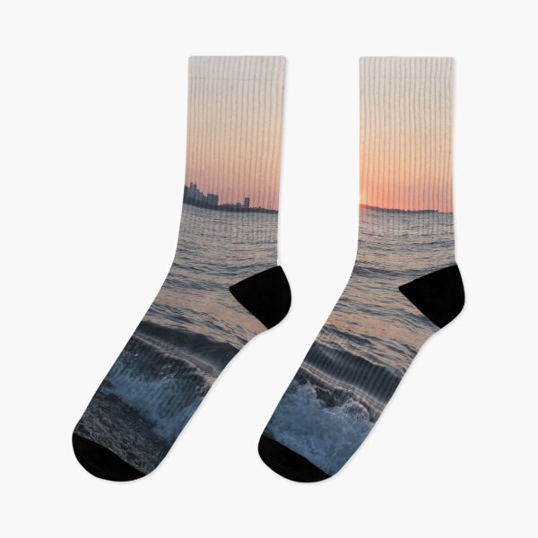 Item preview, Waves and Pebbles - Splendid Toronto Skyline Sunrise from Humber Bay Shores designed and sold by Georgia Mizuleva.