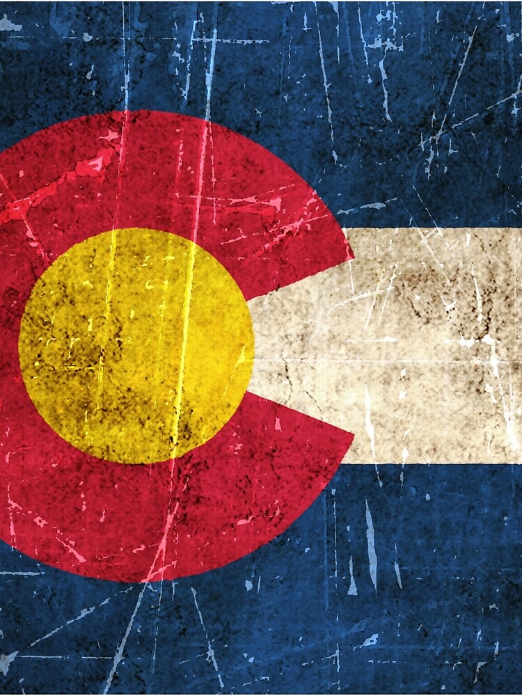 Vintage Aged and Scratched Colorado Flag by JeffBartels