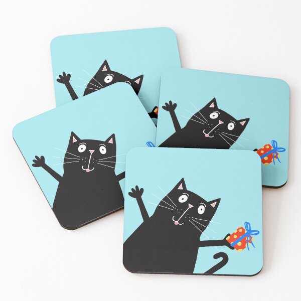 Item preview, Black Cat With Gift Happy Birthday Mum designed and sold by Adam Regester.