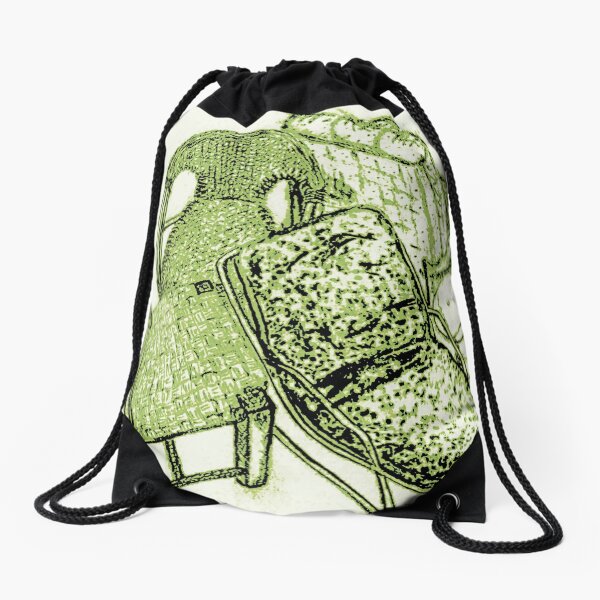 Chair Story in Bright Green Drawstring Bag