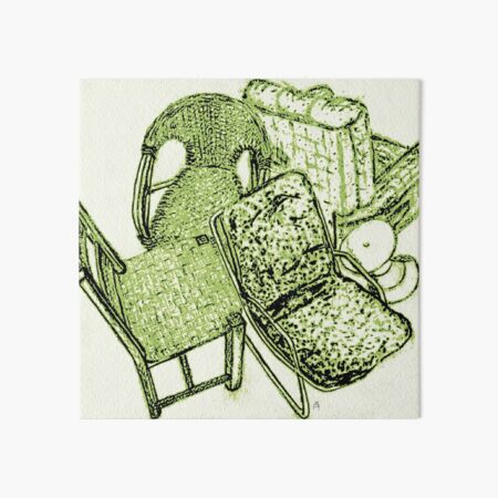 Chair Story in Bright Green Art Board Print
