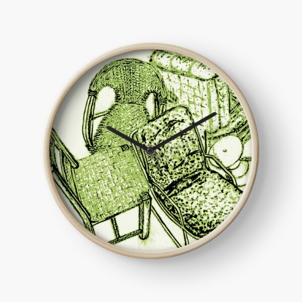 Chair Story in Bright Green Clock