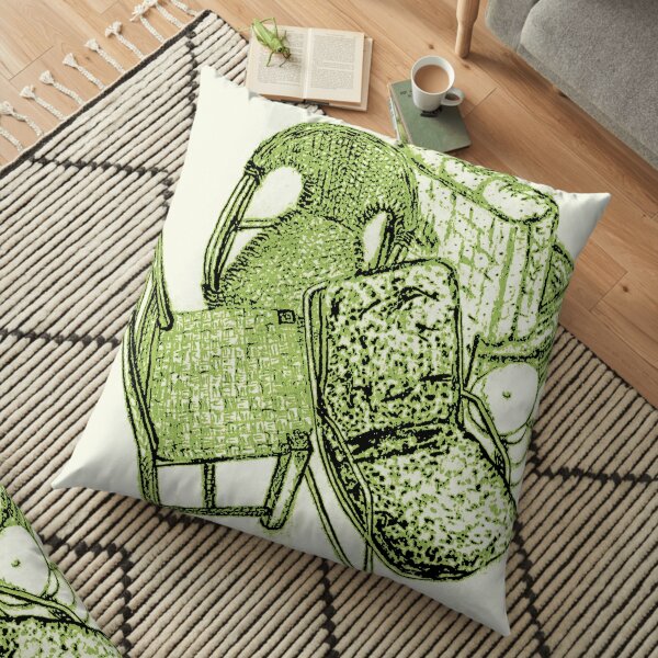 Chair Story in Bright Green Floor Pillow