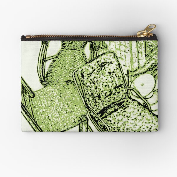 Chair Story in Bright Green Zipper Pouch