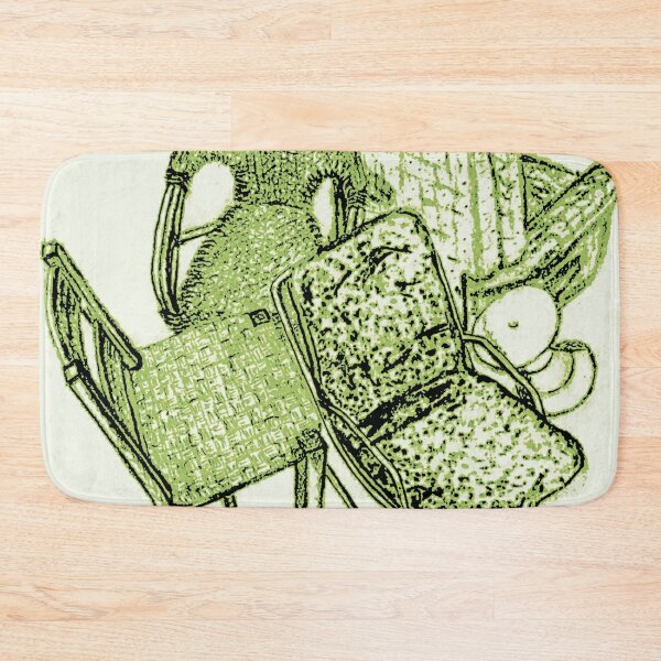 Chair Story in Bright Green Bath Mat