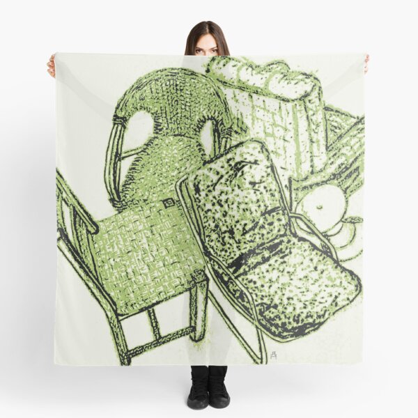 Chair Story in Bright Green Scarf