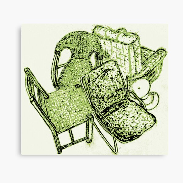 Chair Story in Bright Green Canvas Print