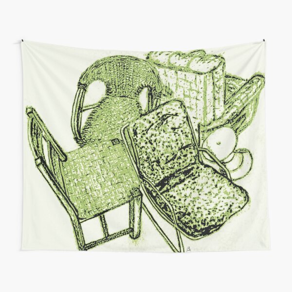 Chair Story in Bright Green Tapestry