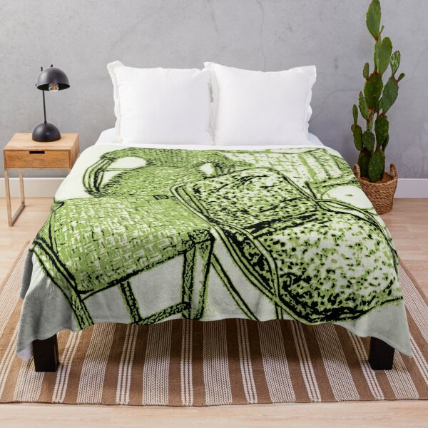 Chair Story in Bright Green Throw Blanket