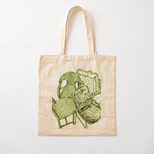 Chair Story in Bright Green Cotton Tote Bag