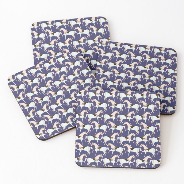 Item preview, Cute Horses on Blue Background designed and sold by kapotka.