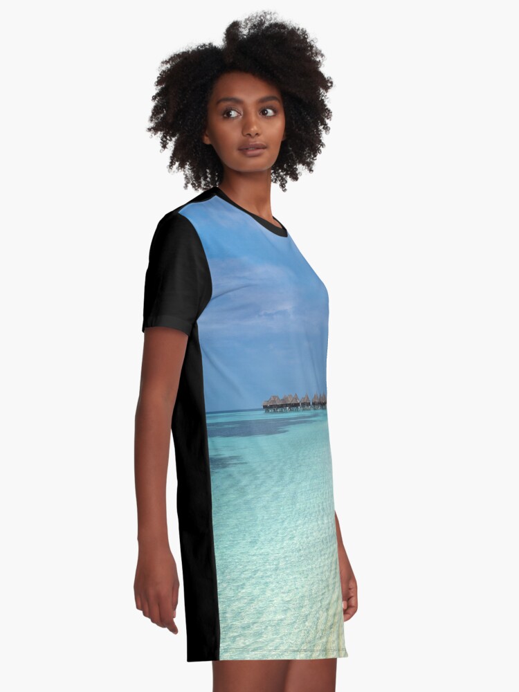 Thumbnail 2 of 5, Graphic T-Shirt Dress, Maldives designed and sold by JeanJohnJohn.