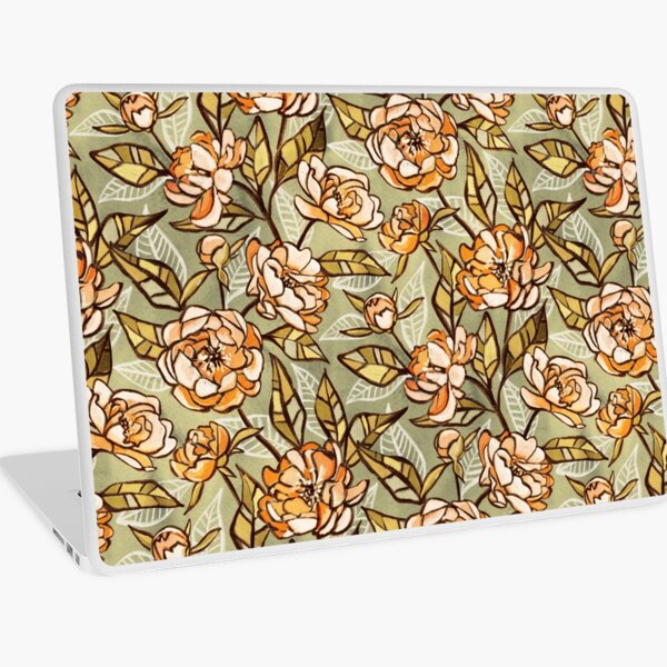 Item preview, Pivoines pastel à la craie en abricot doux et vert sauge designed and sold by micklyn.