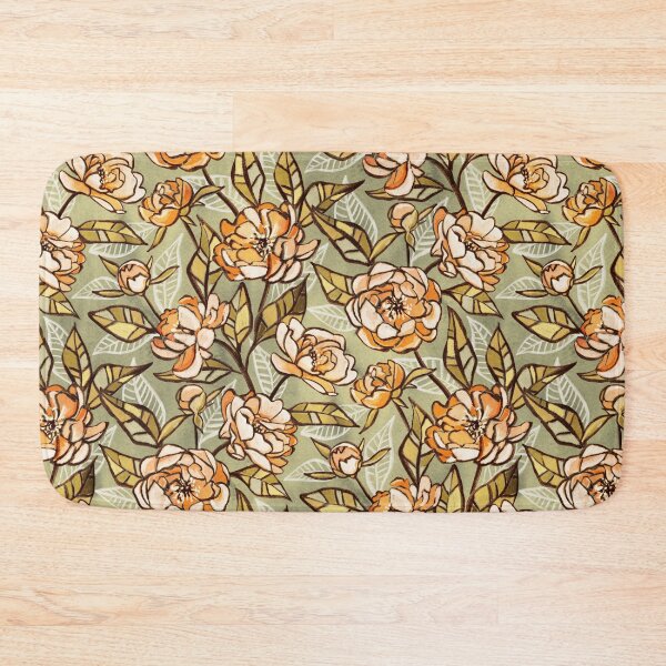 Item preview, Chalk Pastel Peonies in Soft Apricot and Sage Green designed and sold by micklyn.