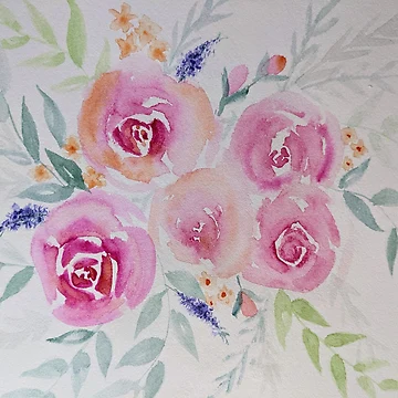 Artwork thumbnail, Soft Watercolour Roses by JillyBeanDesign