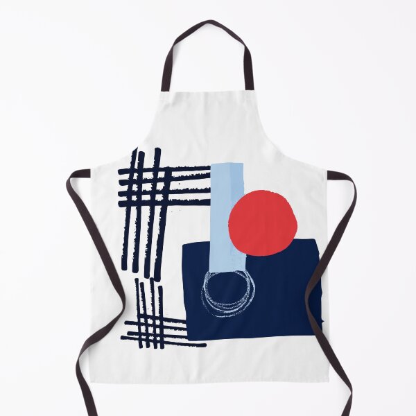 Item preview, Red Sun Blue Square Artwork No1 Japandi style 2022 designed and sold by dreamofdenim.