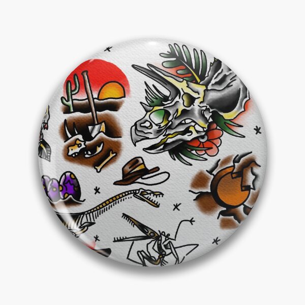 Item preview, Dinosaur tattoo flash designed and sold by Victor Moore.