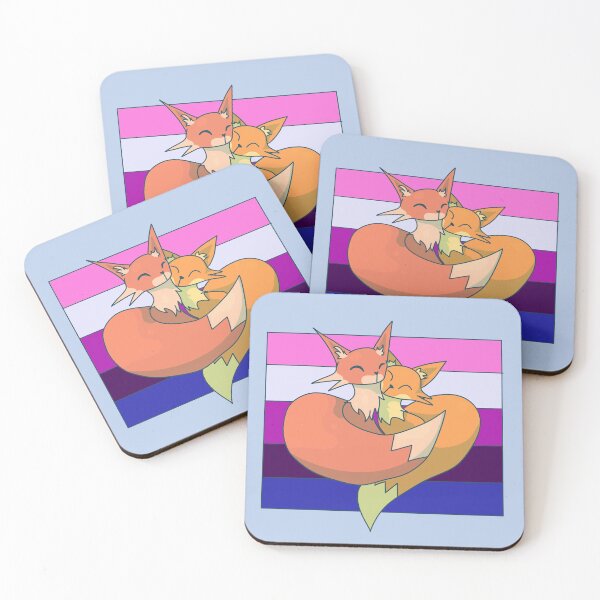 Item preview, Snuggling Genderfluid Foxes designed and sold by ForTheFrogWar.