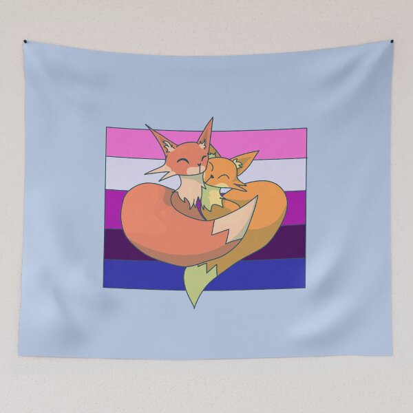 Item preview, Snuggling Genderfluid Foxes designed and sold by ForTheFrogWar.