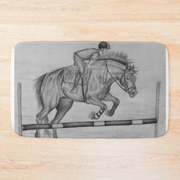 Item preview, Show jumping training graphite drawing designed and sold by horseaddicted.