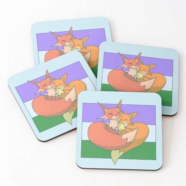 Item preview, Snuggling Genderqueer Foxes designed and sold by ForTheFrogWar.